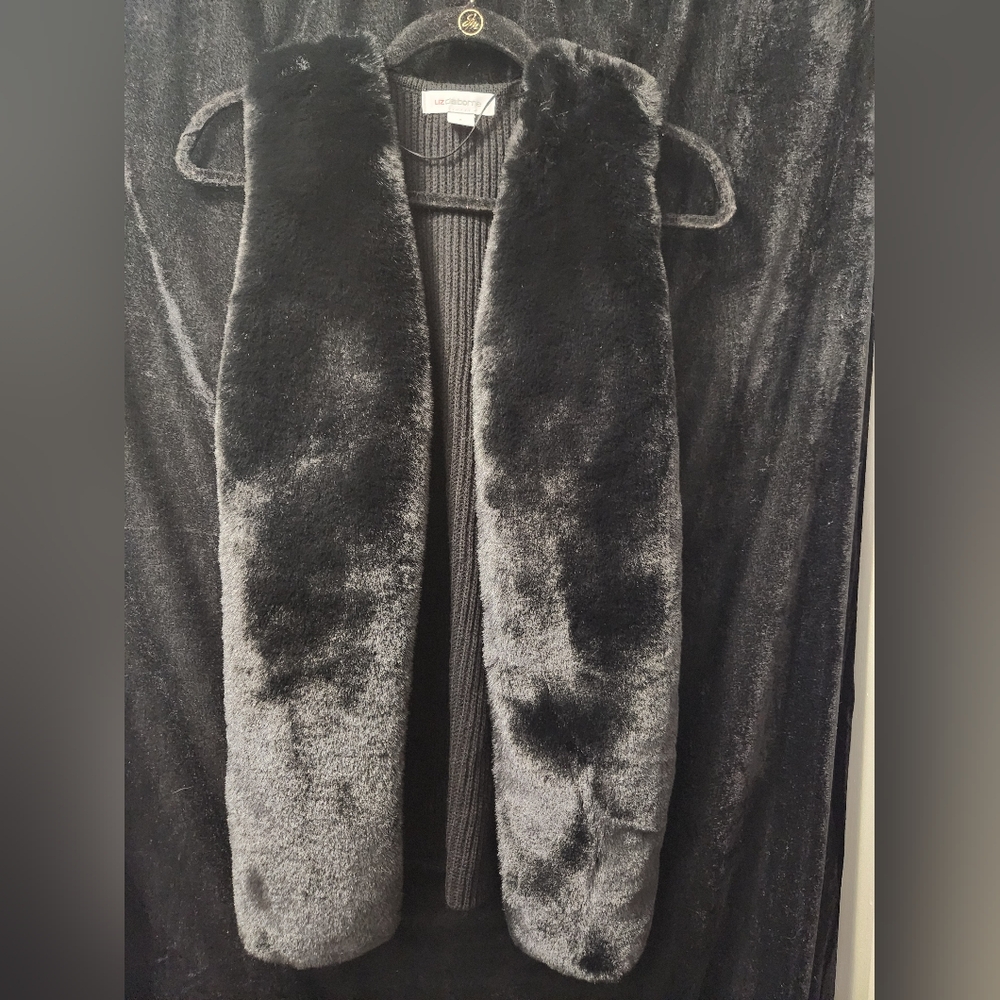 Liz Claiborne faux fur vest Size small